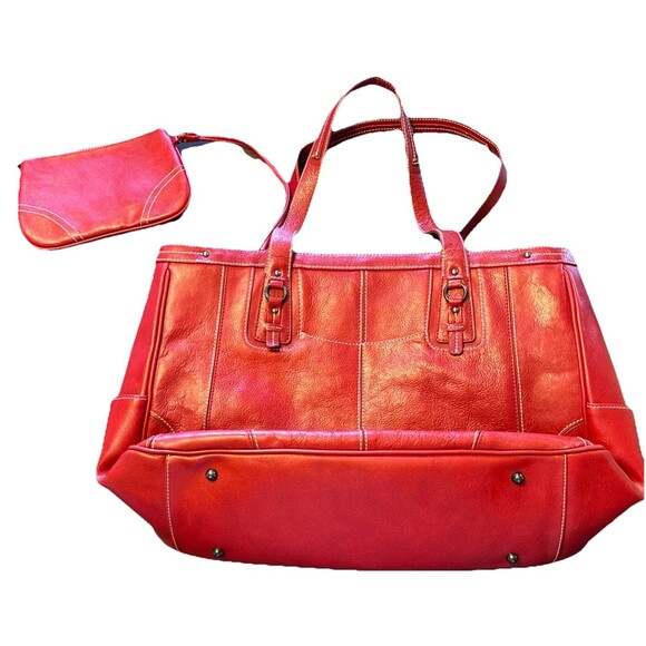 Franklin Covey Laptop Bag 16” Wide 33352.117 Three Sect Wallet Maroon Leather - Picture 1 of 11